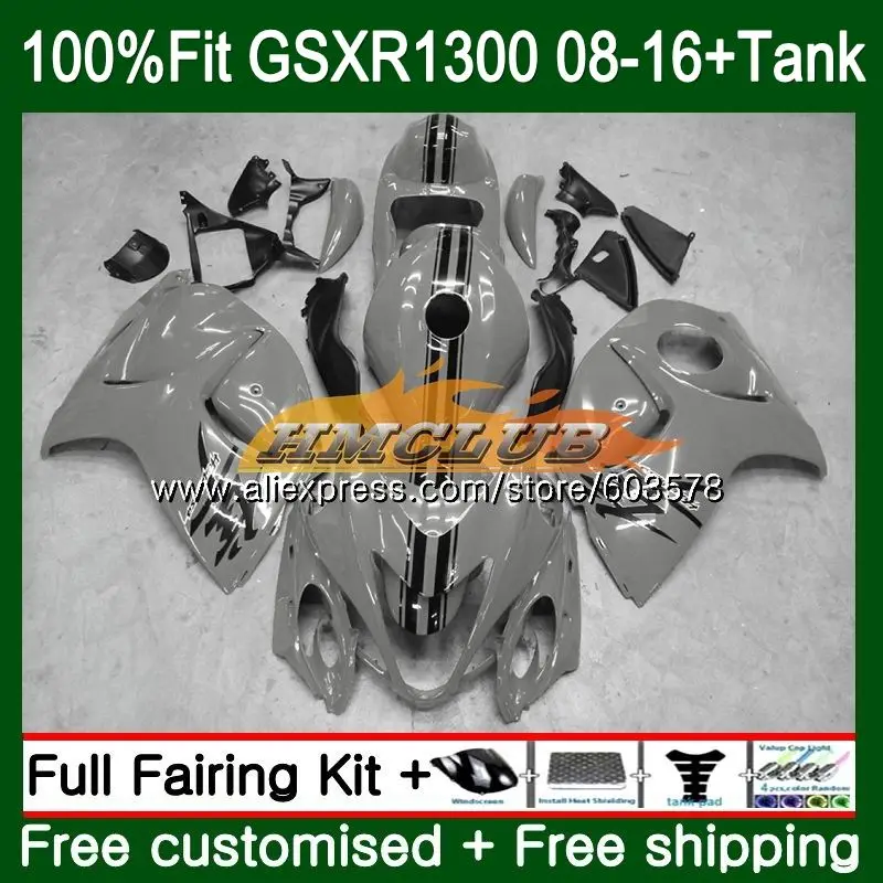Инъекции для SUZUKI Hayabusa GSXR1300 08 13, 14, 15, 16 лет Глянцевая серый 22CL. 140 GSXR 1300 GSXR-1300 2008 2013 обтекатель