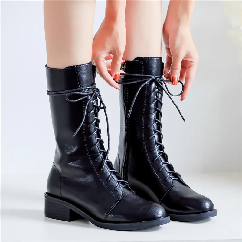

Martin Medium Boots Women's British-Style Big Brand Online Celebrity Versatile Spring And Autumn Short Boots plus Velvet INS Thi