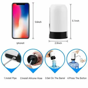 

Portable Electric Water Dispenser Gallon Drinking Bottle Switch Smart Wireless USB Charge Automatic Water Pump Office Home for