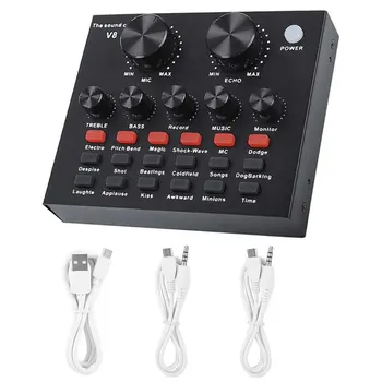 

Sound Card Audio External USB Headset Microphone Live Broadcast For BM 800 Mobile Phone Computer PC