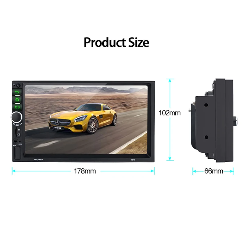 Автомобильное мультимедийное радио универсальное 2 Din с Gps Bluetooth USB TF FM 45 + 32 ГБ Android 9