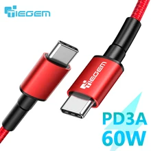 TIEGEM USB C к USB C кабель Быстрая зарядка 4,0 3,0 USB-C кабель для samsung Galaxy Note 10 s9 PD 60W 3A для macbook