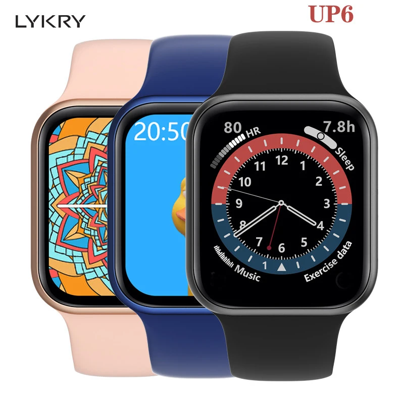 LYKRY UP6 reloj inteligente de serie 6 Bluetooth llamada Pantalla de 1,75 pulgadas de pantalla 1G de memoria de reproducción de música de pulsera de Fitness PK IWO 13