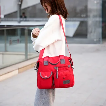 

Satchels Canvas Shoulder Bags Polyester Single Fashion Solid Women High-capacity Travelling Bag Luxury Handbags Torebki Damskie