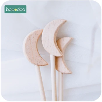 

Bopoobo 0-12Months 20PCS Child BPA Free Wooden Fairy Stick Wooden Moon Wooden Baby Gym Wooden Baby Teething Holding Toys Gym