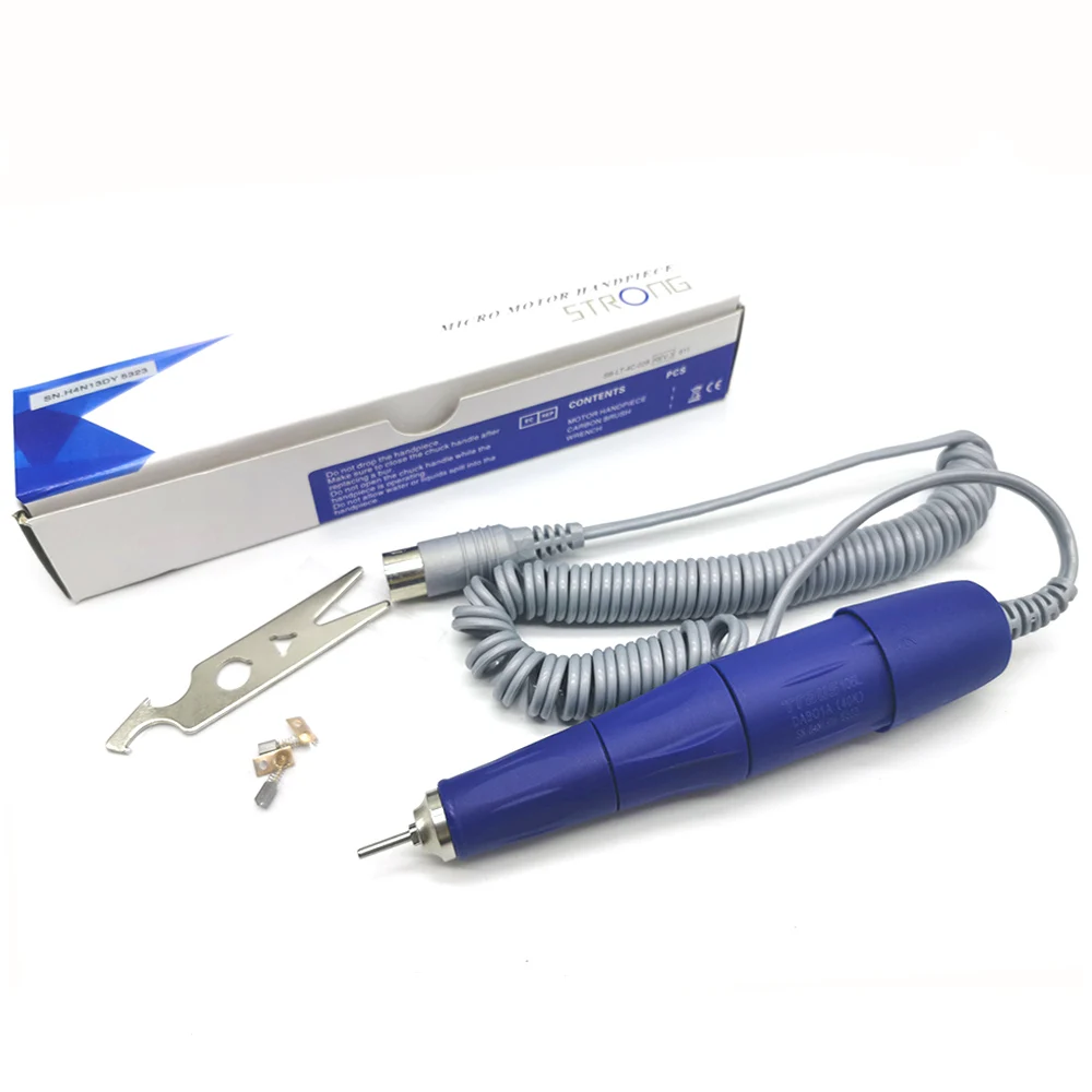 1pcs Handpiece 65 Вт Мощный 210 блок управления 105л синий микро мотор ручка 40000 об/мин мощное электрическое оборудование для полировки ногтей маникюрный набор инструмент - Цвет: 1pcs Handpiece
