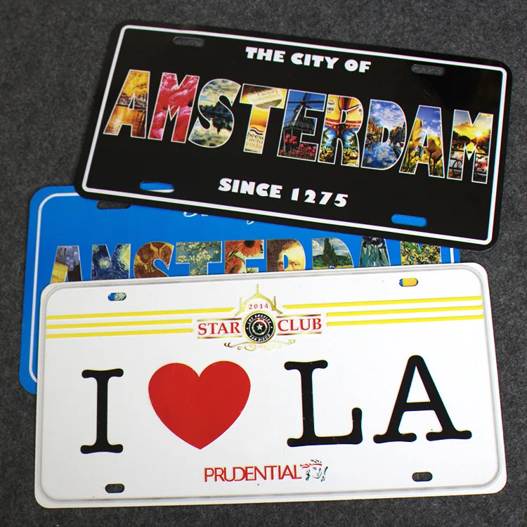 

2020 wholesale OEM cheap new design embossed logo blank bike license plate number Australia license plate Custom Metal Bump Sign