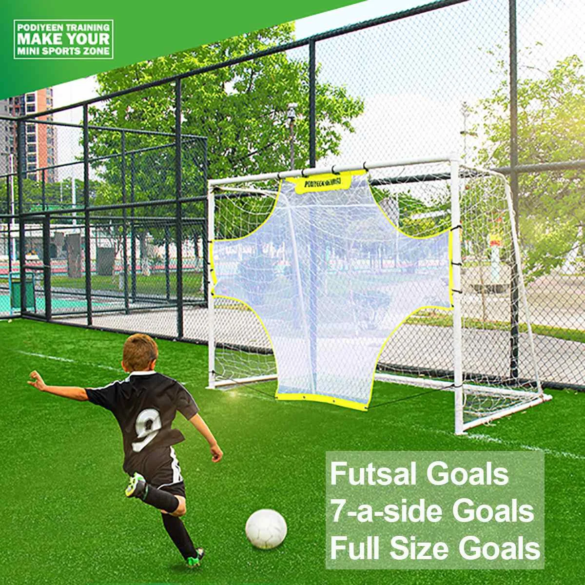Details about   5-11 Person Football Soccer Training Target Portable Practice Shot Goal Net 
