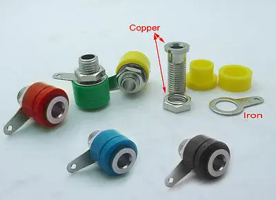 

DHL/EMS 500PCS 5 colors Copper Binding Posts Banana Socket 4MM Jack For Test Cables probe-A8