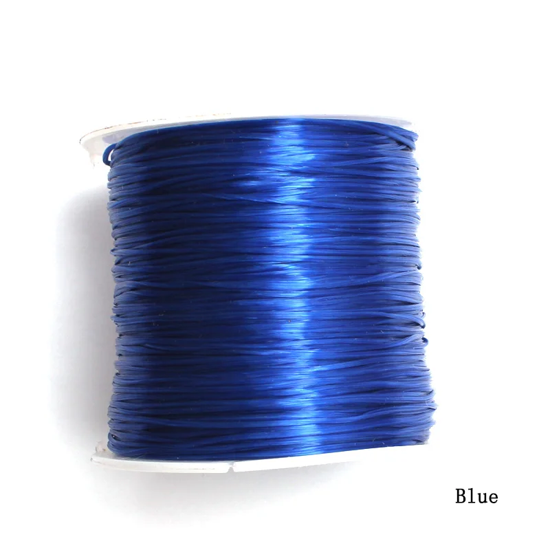 1 рулон 0,6 мм эластичная нить Круглый прозрачный шнур нейлон и каучук эластичный шнур для изготовления ювелирных изделий браслет аксессуары 60 м - Цвет: Dark Blue