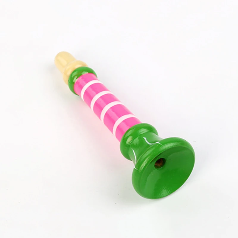 Детский деревянный музыкальный инструмент игрушка маленький рожок свисток Труба Детская музыкальная игрушка радуга Безопасный Детские развивающие игрушки для младенцев подарок