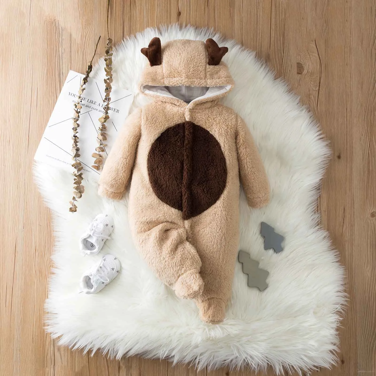 0-24 Months Plush Newborn Kid Baby Cartoon Christmas Boys Girls Jumpsuit Romper Clothes vetement bb fille nouveau né Footwear | Детская