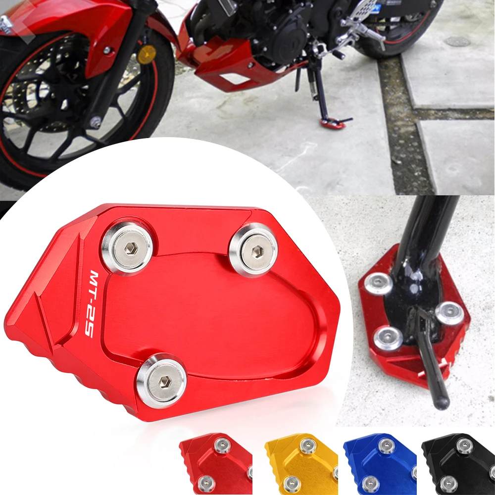 

FOR YAMAHA MT-25 MT25 MT 25 2015 2016 Motorcycle Accessories CNC Kickstand Support Plate Foot Side Stand Enlarge Extension Pad