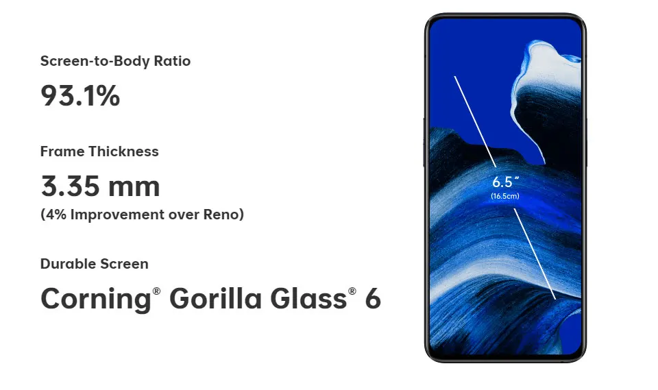 Send in 24 Hour Oppo Reno 2 Mobile Phone 6.5 inch 2400x1080 Snapdragon 730G 8GB 128GB in-screen NFC Google play Store Cell Phone laptop ram