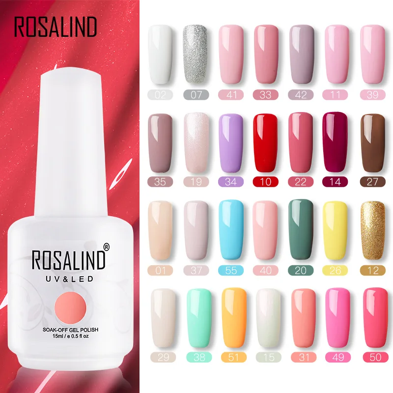 Гель-лак ROSALIND гибридные лаки для маникюра ногтей УФ светодиодный гель
