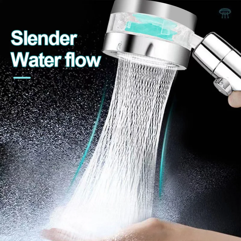 

ZhangJi 360 Rotating Water Saving Turbocharged Shower Head High Pressure with Switch Stop Button Rainfall Shower Double-side