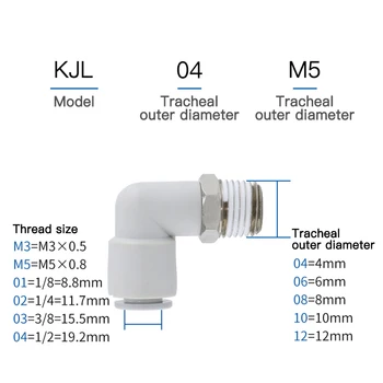 

1PCS PL SMC type white KQ2L / 04/06/8/10 / 12-01 / 02/03/04 elbow pneumatic tracheal joint PL