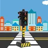 Mini traffic light toy traffic signal light model simulation road scene early education interactive toys pull back car 6pcs 2