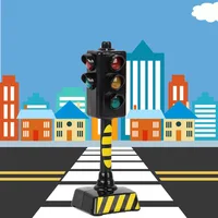 Mini traffic light toy traffic signal light model simulation road scene early education interactive toys pull back car 6pcs 2