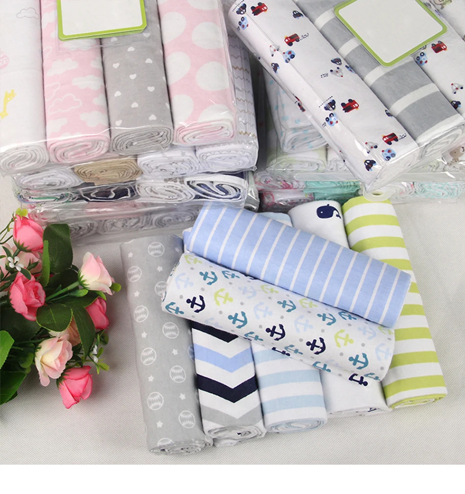 4pcs/lot Baby Blankets Newborn Muslin Diapers 100 Cotton Baby Swaddle
