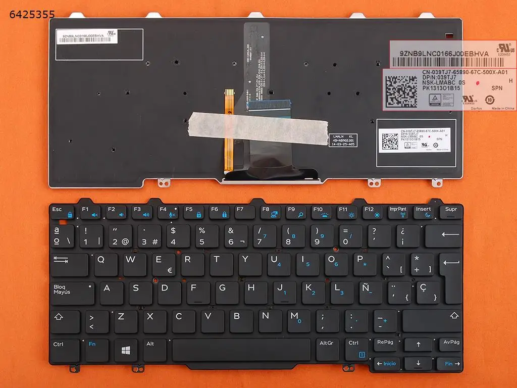 Для DELL Latitude E7250 E5250 E5270 7250 испанская SP подсветка без рамки Win8 сменная Клавиатура