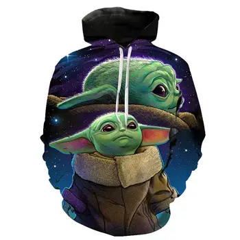 

Baby Yoda Hoodies Men Women Children The Mandalorian Yoda 3D Hoodie Sweatshirt Boy Girl Long Sleeve Cartoon Jacket Coat