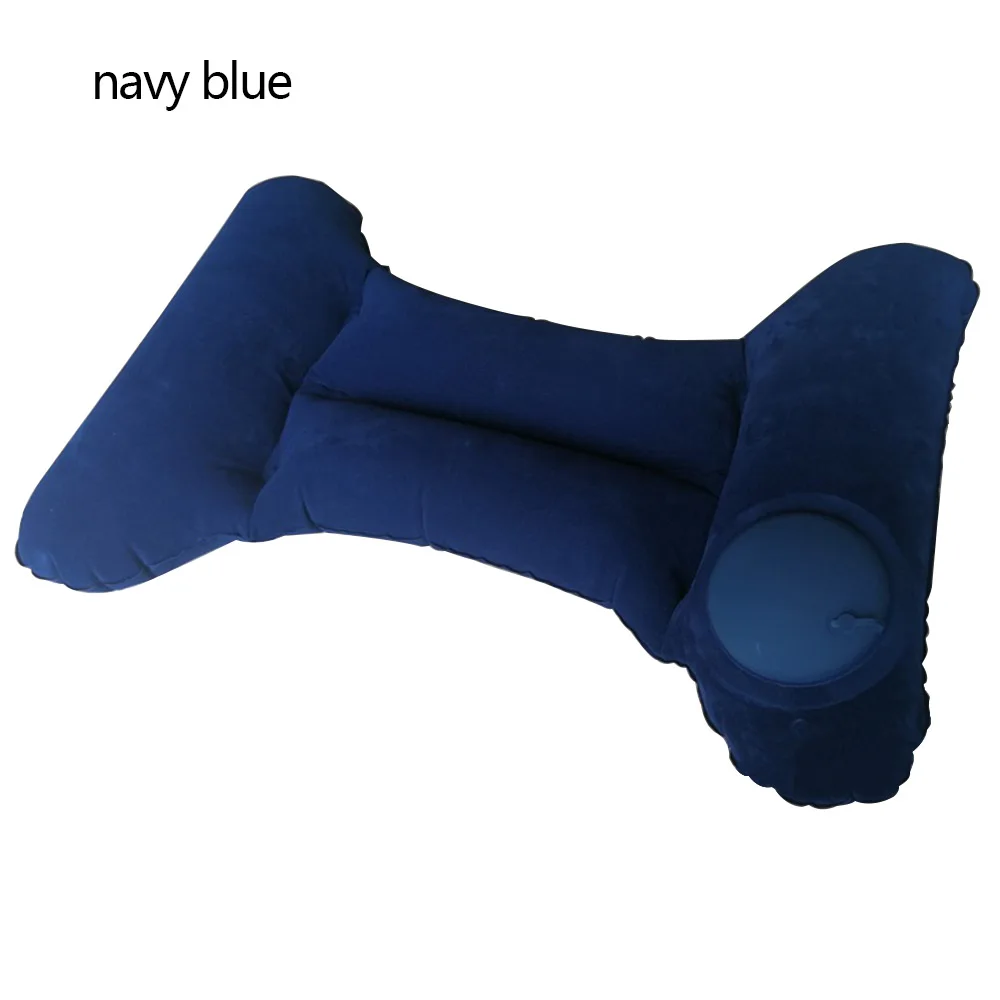 Navy blue Надувная подушка для дома, переносная, для путешествий, мягкая, для самолета, для улицы, поясничная поддержка, подушка, Сверхлегкий, массажное кресло, Офисная Подушка для спины - Цвет: Navy blue