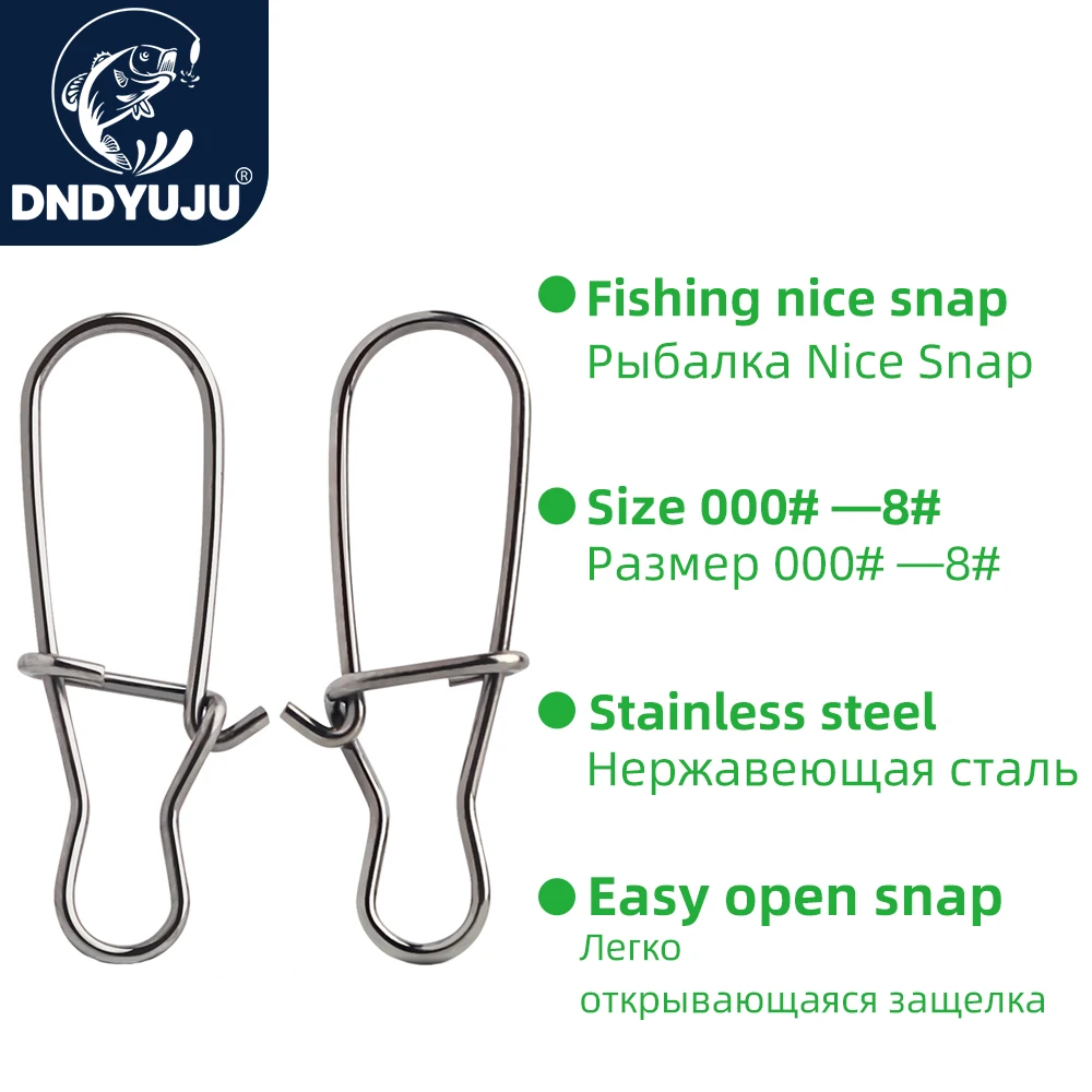 

DNDYUJU 5000pcs Fishing Nice Hooked Snap Pin Stainless Steel Fishing Barrel Swivel Lure Safety Snap Connector Accessories Pesca