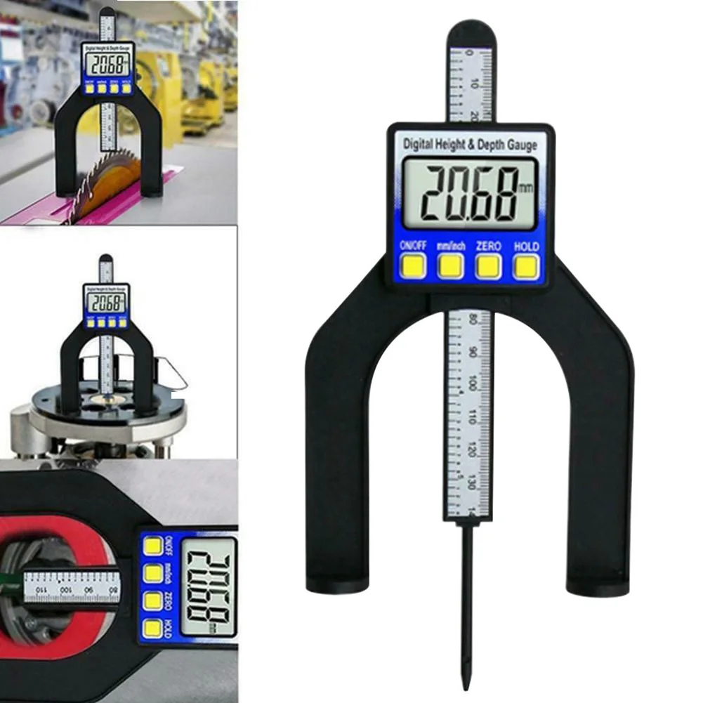 Портативный с магнитными ножками ЖК-цифровой практичный инструмент линейка маршрутизатор измерения Деревообработка слайд глубина Калибр высота суппорт