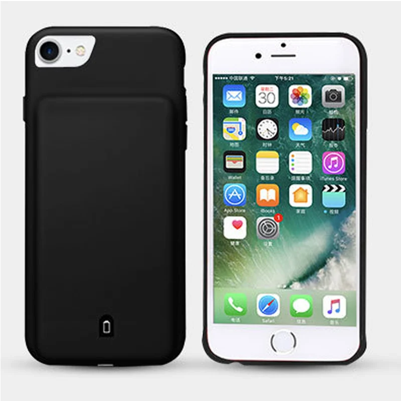 Внешнее зарядное устройство для iPhone 7, 8 Plus, 6, 6S Plus, портативное запасное зарядное устройство для iPhone 8, 7, 6, 6 S, чехол для аккумулятора - Цвет: Black for Ip678S