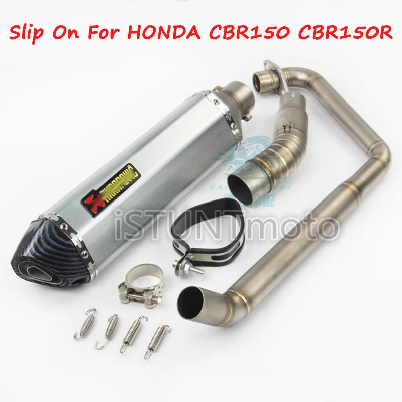 Слипоны для Honda CBR150 CB150R CBR150R мотоцикл Escape модифицированный скутер среднего звенья трубы полная система с Akrapovic выхлопной