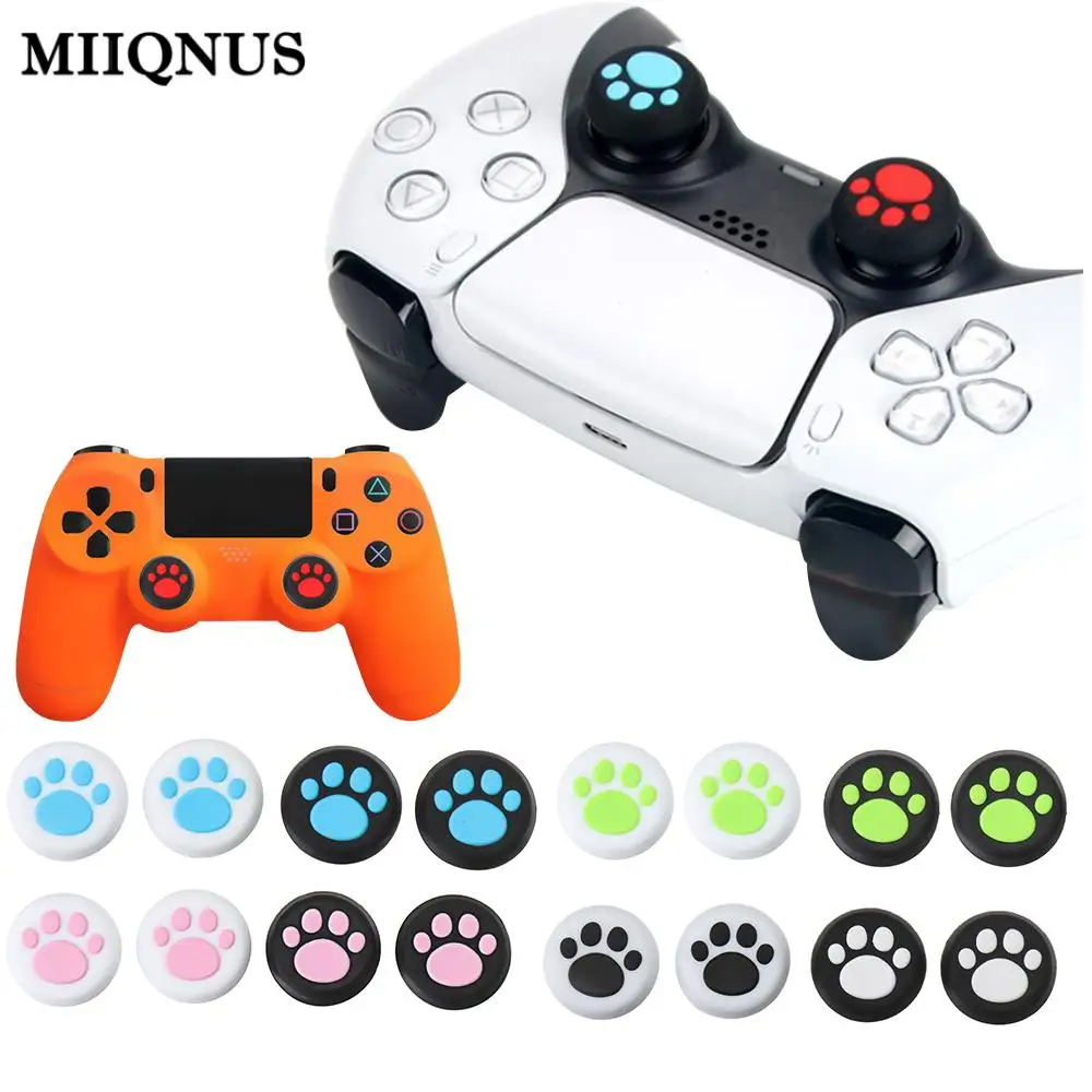 4Pcs Silicone Analog Thumb Sticks Grips for Sony PlayStation 5 PS4 3 Slim Pro Controller Caps Cover XBox One X S Accessories | Электроника