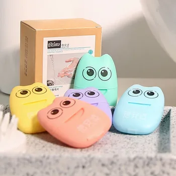 

High Quality 100pcs Disposable Boxed Paper Soap Travel Portable Hand Washing Box Scented Slice Sheets Mini Soap Paper Dropship