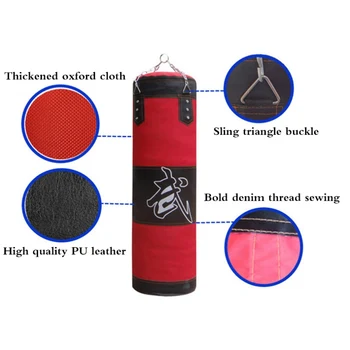 

Fitness MMA Boxing Punching Bag With Metal Chain Hook Carabiner Sport Kick Sandbag Boxer Gym Musculation Sandbag