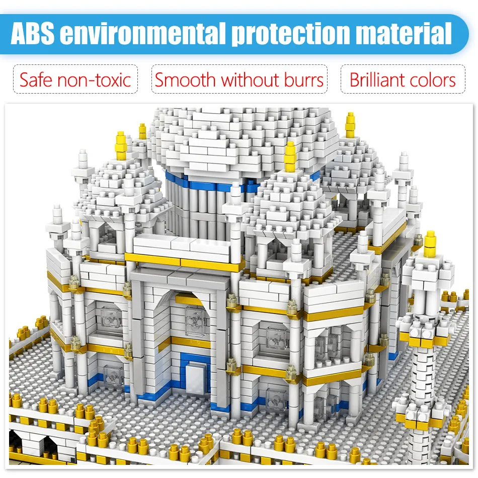 Brinquedos para Crianças Blocos de Construção Criador Mini Blocos Mundialmente Famosos Arquitetura Taj Mahal 3d Modelo Tijolos Educativos Presentes 3950 Pçs 4 High Quality Brinquedos e hobbies