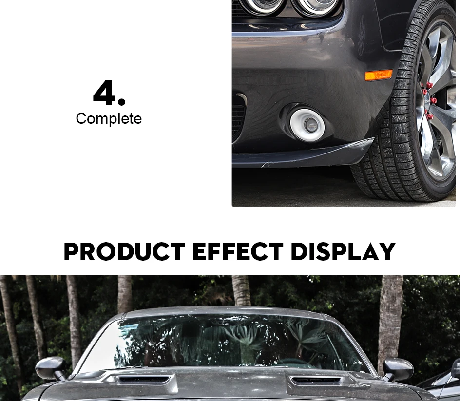Колпаки SHINEKA для Dodge Challenger, автомобильный передний противотуманный светильник, декоративная рамка, кольцевая крышка, наклейки для Dodge Challenger