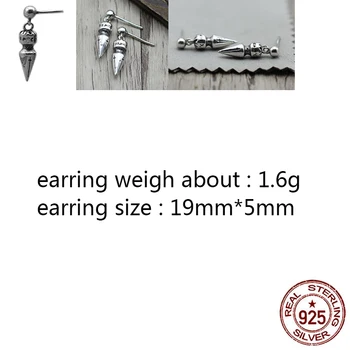 

E01-21 S925 sterling silver earrings personality retro wild punk hip-hop style cross flower willow nail jewelry simple shape