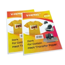 V-HONG брендовые черно-белую и отбеленный хлопок трансферная бумага A4(8,26x11,7 дюймов) темные и Светильник Цвет Футболка сублимационная бумага