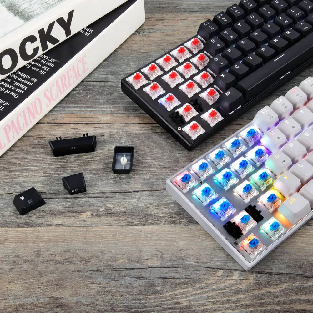 

Bluetooth Wired Mechanical Keyboard with RGB Backlight 61 Keys Keypad for Tablet Laptop Hi 888