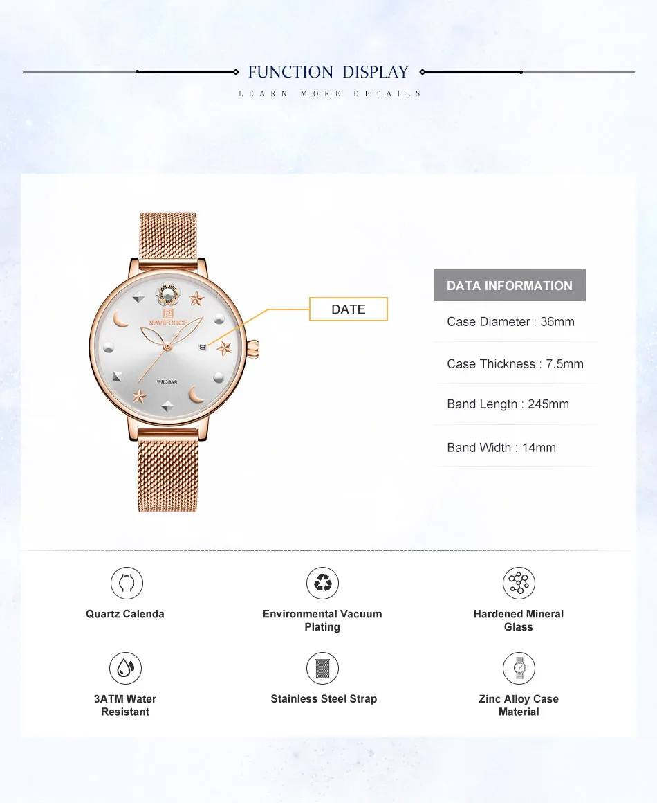 NAVIFORCE новые женские часы розовые кварцевые женские часы из нержавеющей стали водонепроницаемые женские наручные часы девушка часы Relogio Feminino