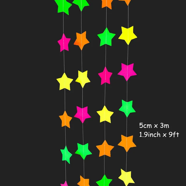 Get Your Glow On Birthday Party Supplies Neon Banner Fluorescent Balloon Garland For Glow In the Dark Bachelor Party Wedding Star Garland
