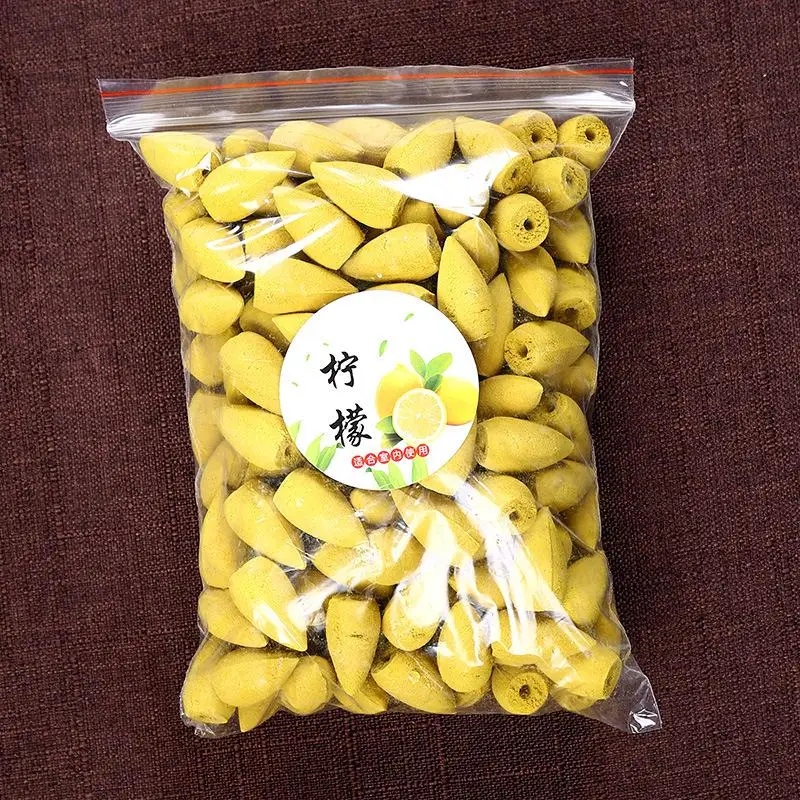 Approx300pcs/сумка Натуральные Индийские благовония Reflux башня для благовоний дым Жасмин пирамидки Благовоний Роза обратного потока сандалового дерева сосуд для благовоний - Аромат: lemon scent