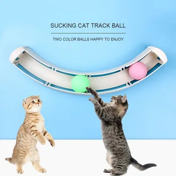 

Pet Automatic Teasing Cat Sucker Track Ball Toy Interesting Pet Cat Dog Interactive Training Toy