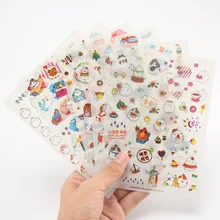 6 листов Kpop наклейки пакет милые аниме Мультяшные Кролик пространство ручной дневник для счетов Креативные украшения DIY для крепления мобильного телефона на велосипед наклейки