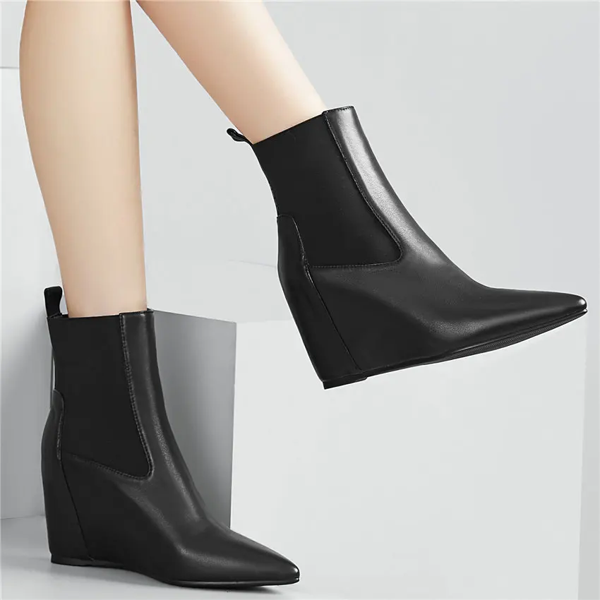 Женские ботильоны из коровьей кожи на танкетке; туфли-лодочки с острым носком на высоком каблуке; Зимние Туфли-оксфорды на платформе; женска... Женские ботильоны из коровьей кожи на танкетке; туфли-лодочки с острым носком на высоком каблуке; Зимние Туфли-оксфорды на платформе; женска...