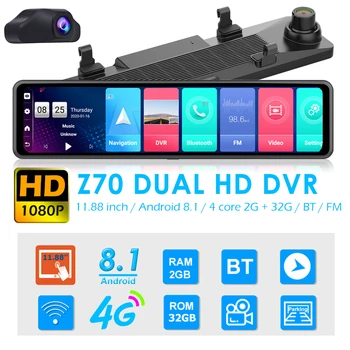 

GPS Nav Dashcam Enduring Automobile Interior Decoration Parts Android 8.1 4G ADAS with 1080P HD Rear View Camera
