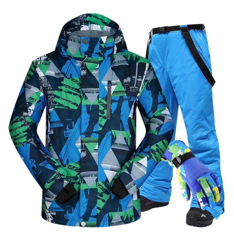 Cena Kombinezon narciarski męskie marki zimowe wiatroszczelne wodoodporne termiczne śnieg kurtka i spodnie narciarskie rękawiczki do ekranu dotykowego Snowboard kurtka narciarska mężczyzn