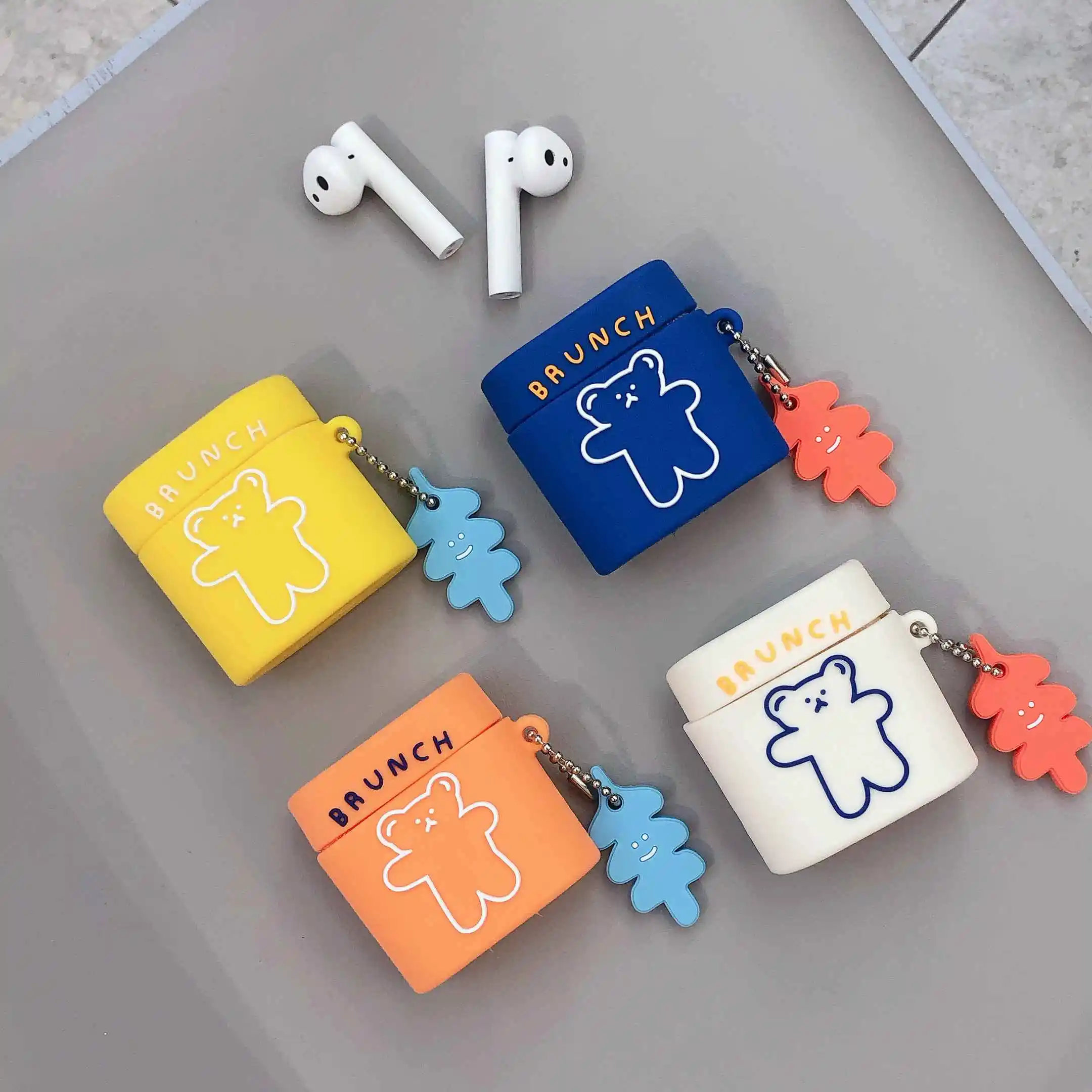 For Xiaomi Airdots Pro 2S Mi True Wireless Earphone 2/ Case Cute Bear keyring headphone Protective | Электроника