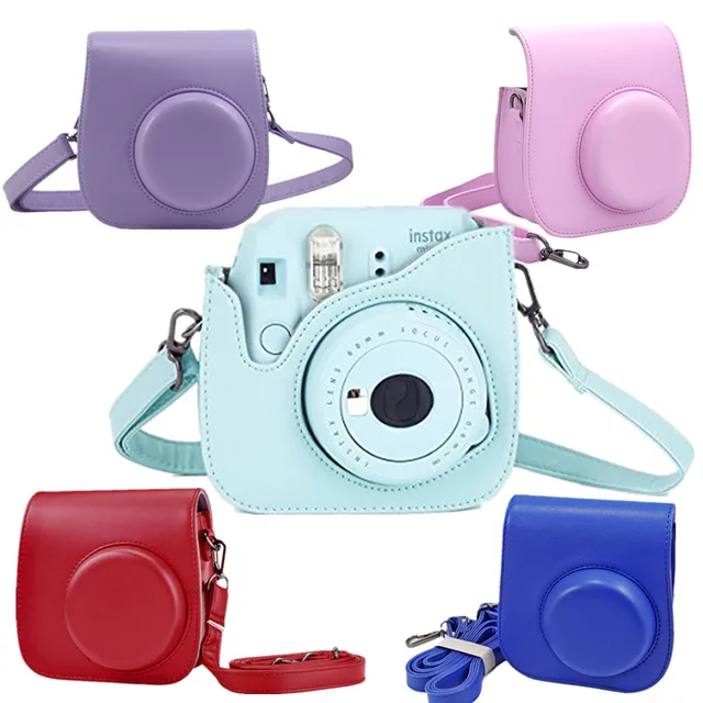 Для фотоаппарат Polaroid для фотоаппарата моментальной печати Fujifilm Instax Mini 8 8 + 9 классический ретро из искусственной кожи Камера с ремешком сумка Чехол протектор