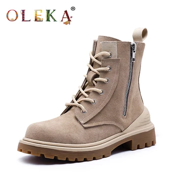

OLEKA Mid-calf Winter Women Boots Platform Metal Decoration Round Toe Ladies Boots Leisure Style Work & Safety New AS503